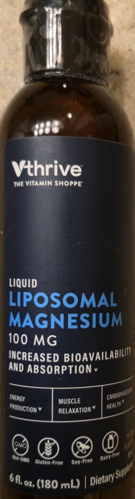 Vthrive Liquid LIPOSOMAL MAGNESIUM 100 mg 6fl oz ( 36 Servings ) BEST BY 9/26
