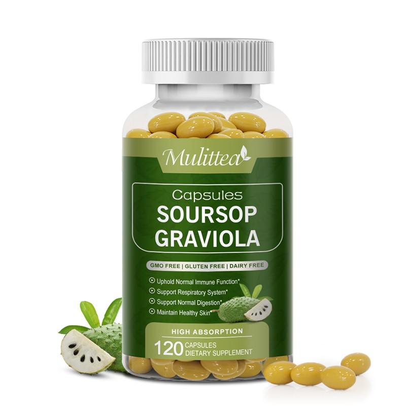Soursop Graviola Capsules Leaf & Fruit Extract 1000mg Support Respiratory Health