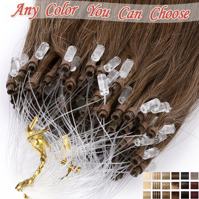 Micro Loop Remy Human Hair Extensions Microlink Bead Tip Balayage Full Head 150G