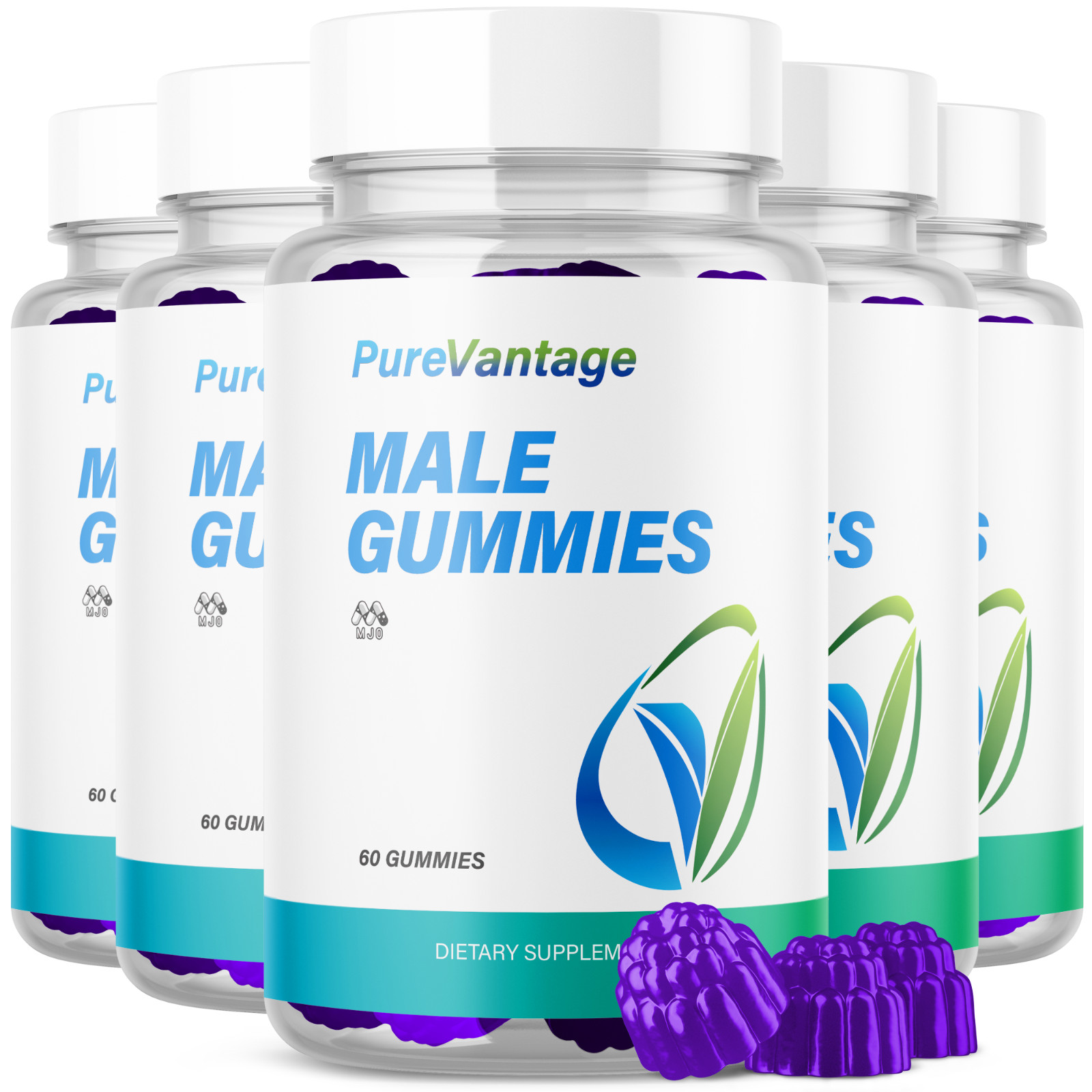(5 Pack) Pure Vantage Male Gummys Advanced Male Health Support 300 Gummies
