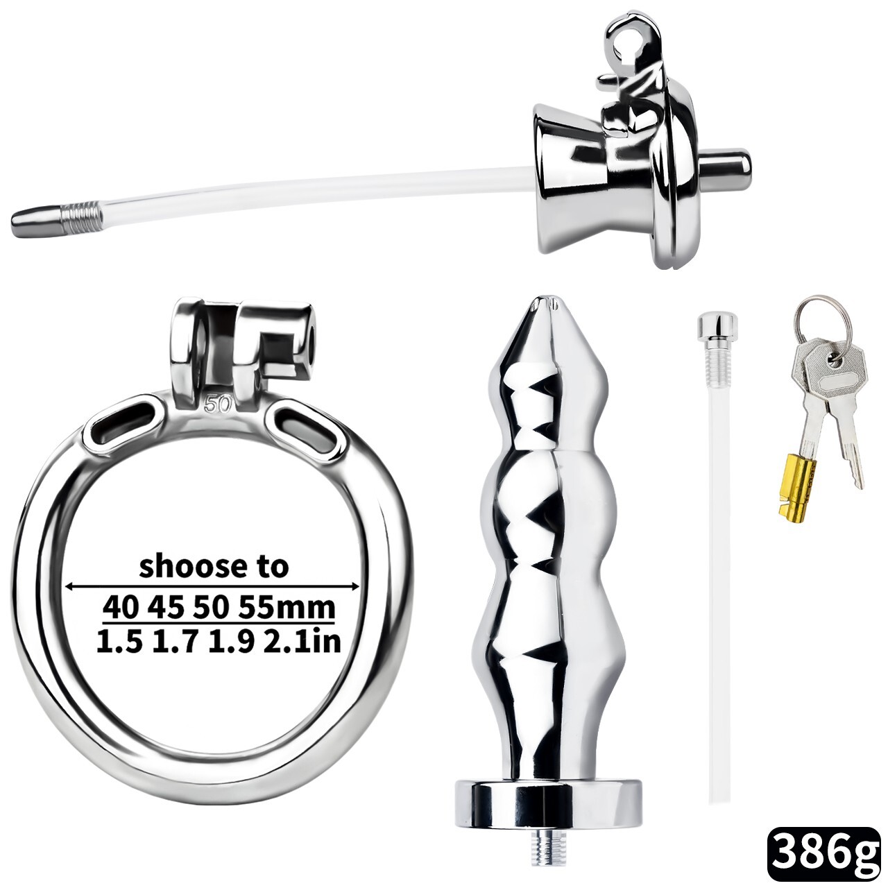 Sissy Inverted Negative Cage with Beaded Plug To Pee Clean Chastity Device Male