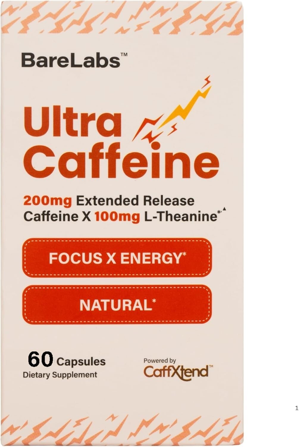Caffeine Pills 200mg Extended Release + L-Theanine for Energy & Focus – 60ct.