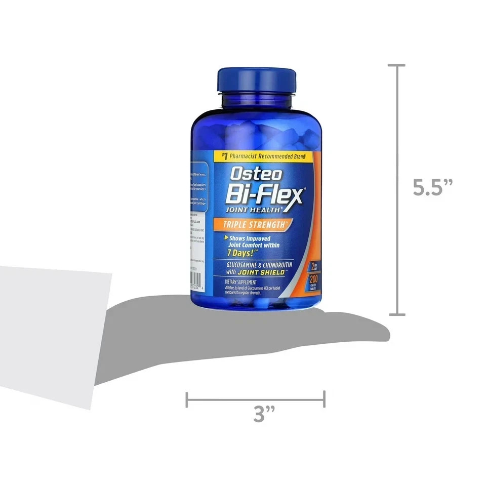 3 Pack Osteo Bi-Flex Triple Strength Dietary Supplement 200 Tablets / Exp 2028