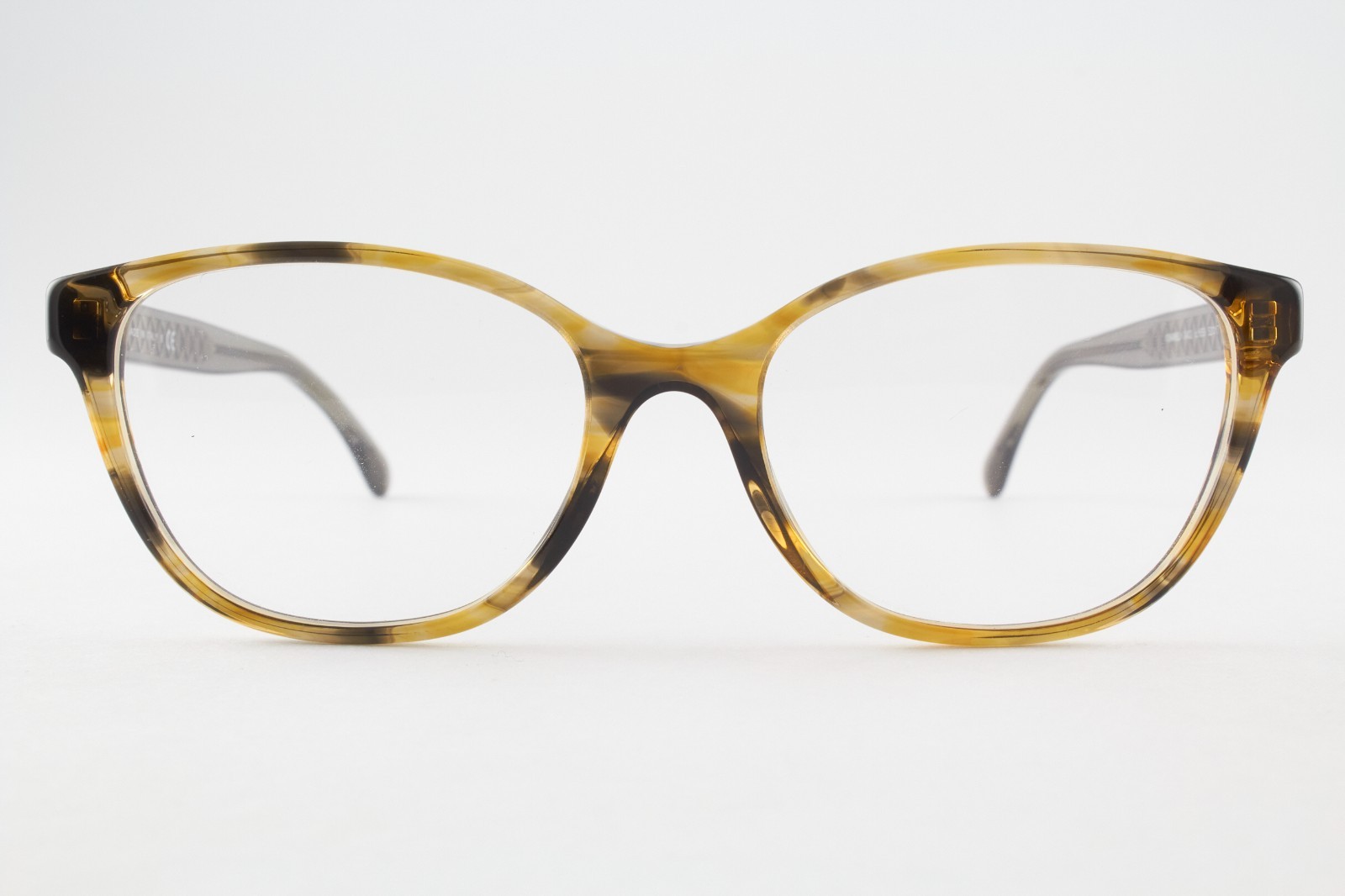 Rare Authentic Chanel 3402 c.1659 52mm Yellow Marble Gray Glasses Frames Italy