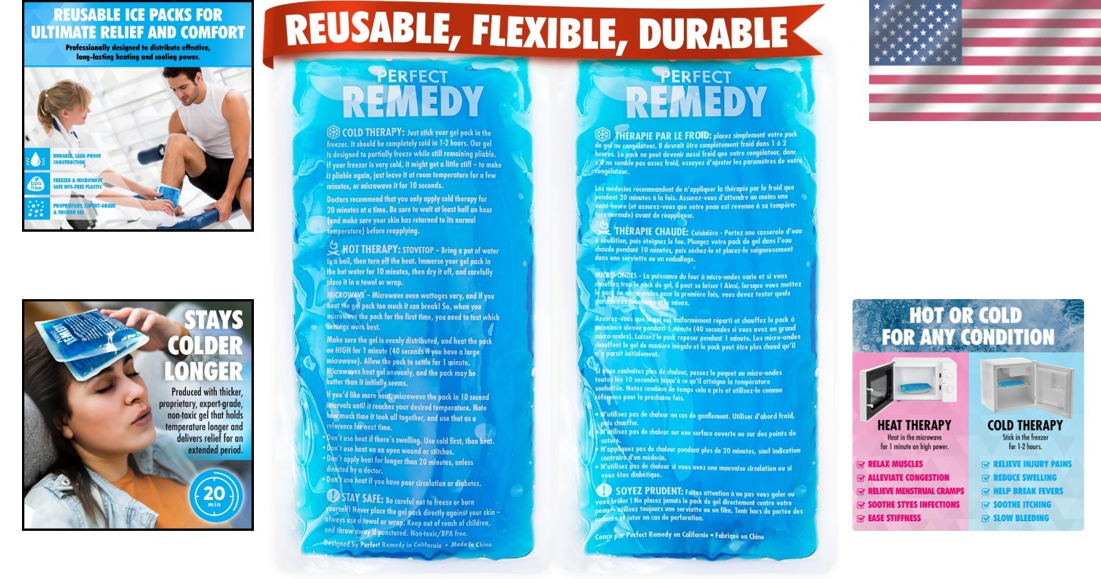 Durable Reusable Ice Packs – 2-Pack for Targeted Hot & Cold Therapy Relief