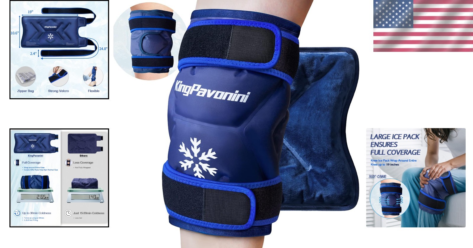 Comfortable XXL Ice Wrap for Comprehensive Knee Coverage – Pain Relief Solution