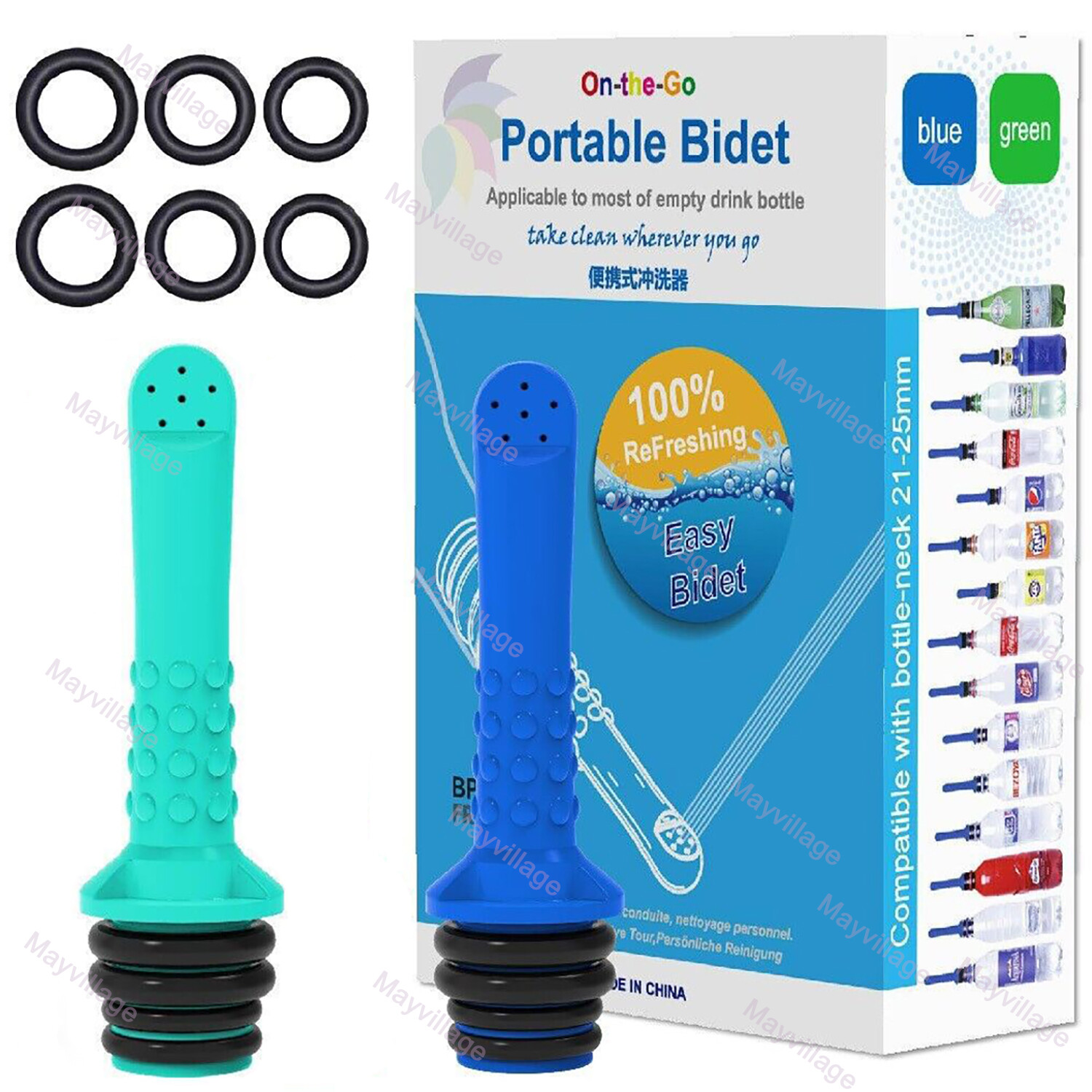 Portable Manual Handheld Toilet Sprayer Hygiene Wash Travel Bidet Set 2 PCS Pack