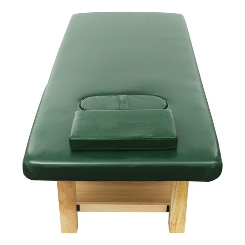 Solid Wood Massage Bed PU Adjustable Backrest 0–45° 190×80×62cm Green