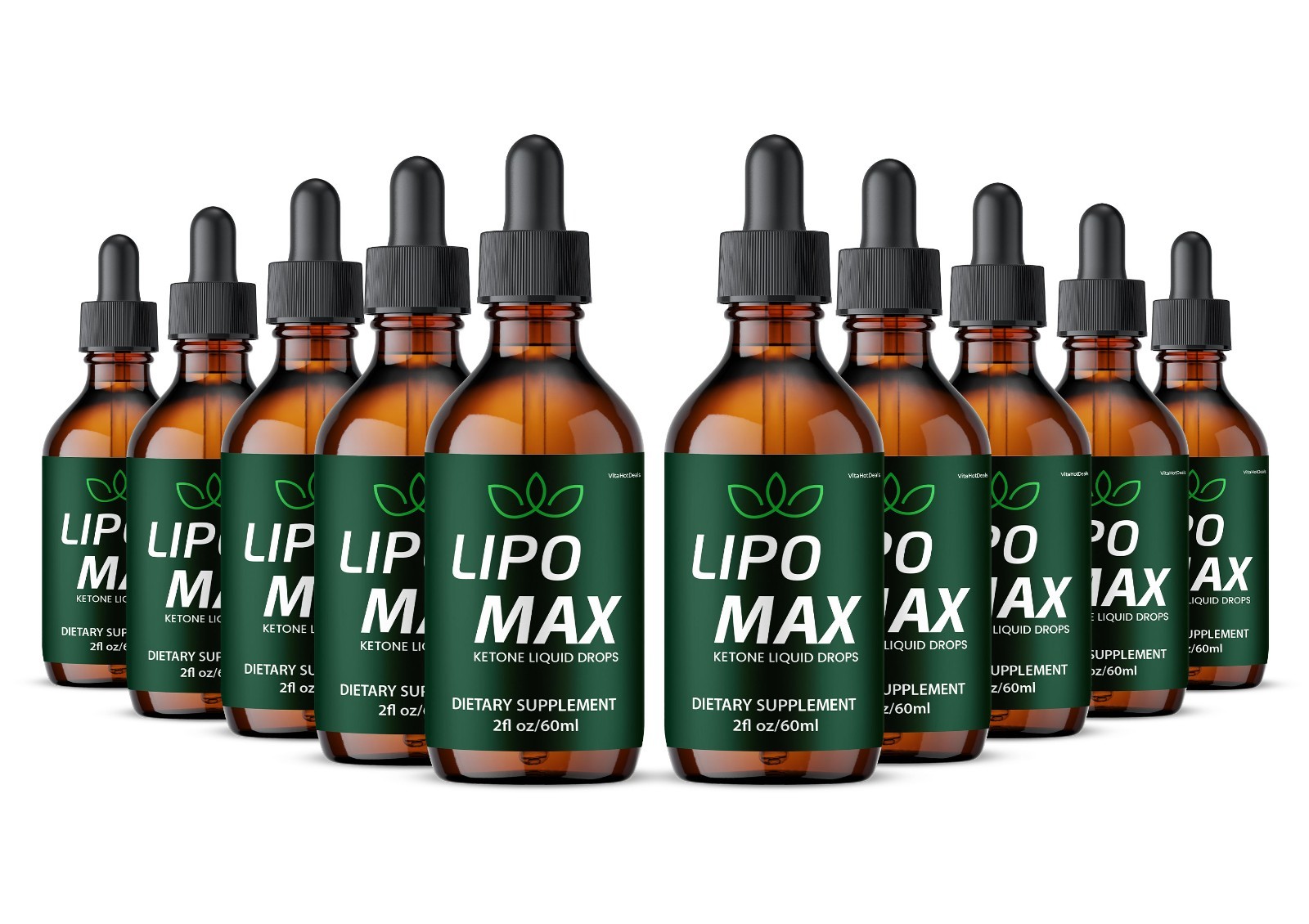 Lipo Max Liquid Supplement, All Natural Max Strength, LipoMax Drops (10 Pack)