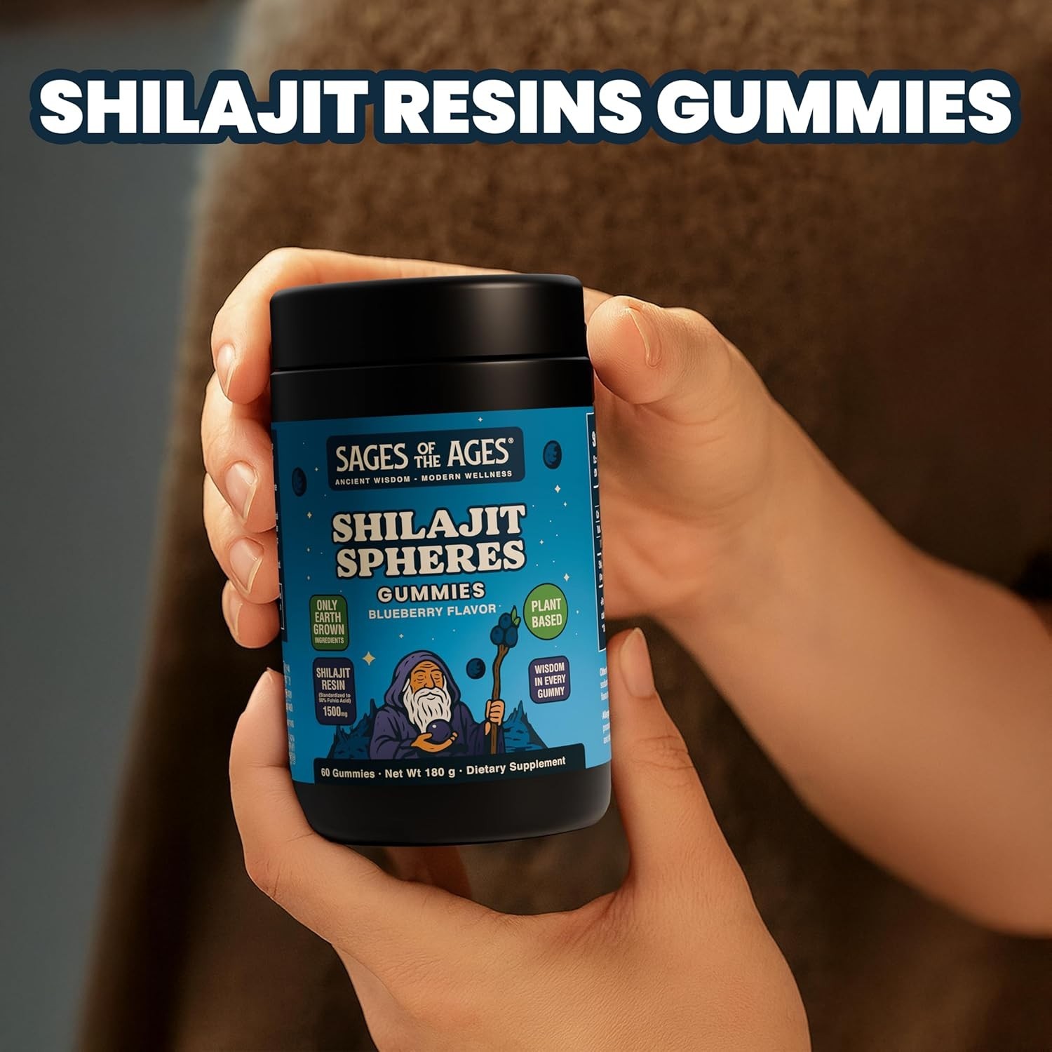 Shilajit Gummies 1500mg per Serving for Men Energy & Stamina 60 count
