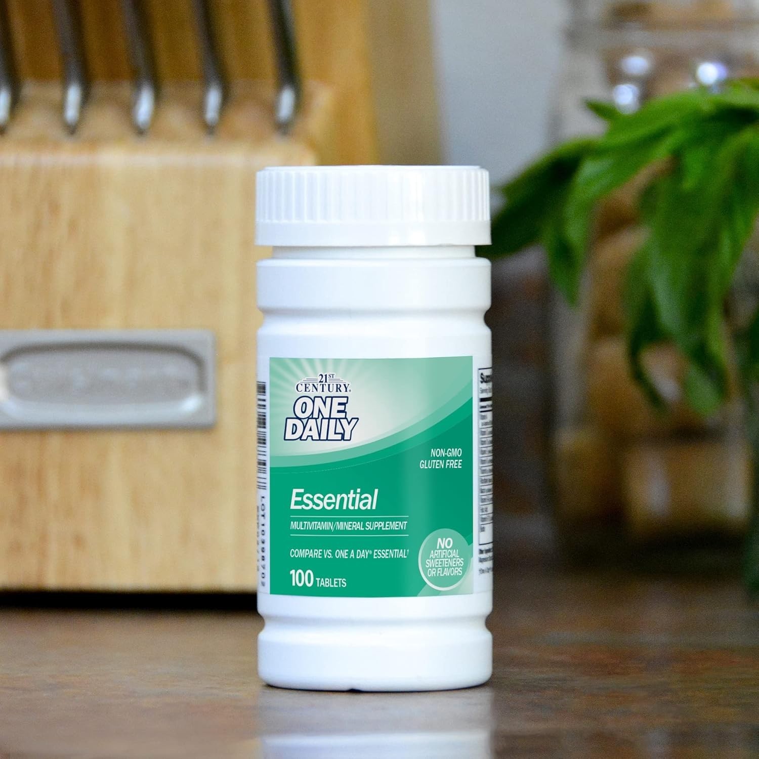 One Daily Essential Multivitamin Tablets, 100 Count – Gluten Free with Nutrients
