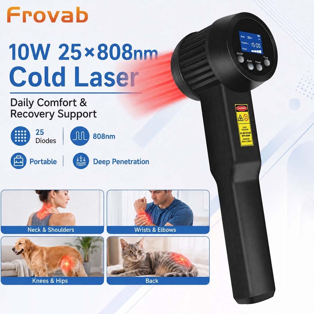 10W 25 Diodes 808nm NIR Laser Therapy Device for Humans Pets Body Pain Relief