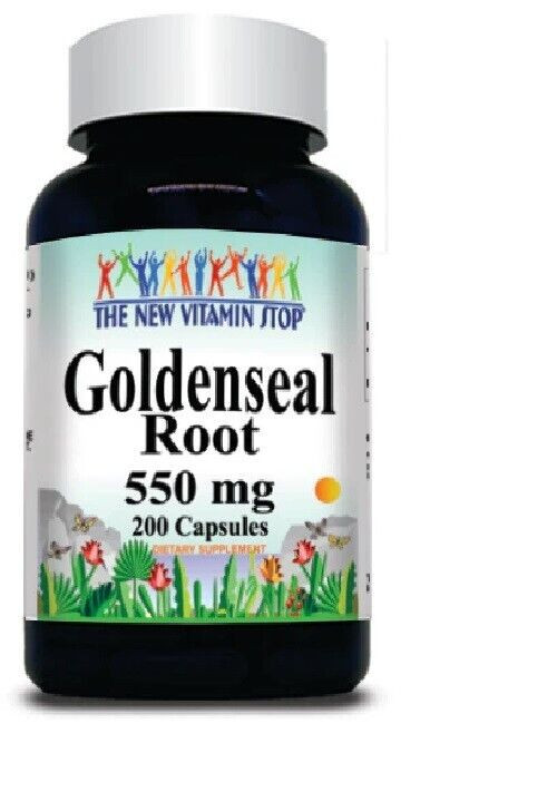 Goldenseal 550mg 200 Caps Hydrastic canadensis root Non GMO/Gluten Free