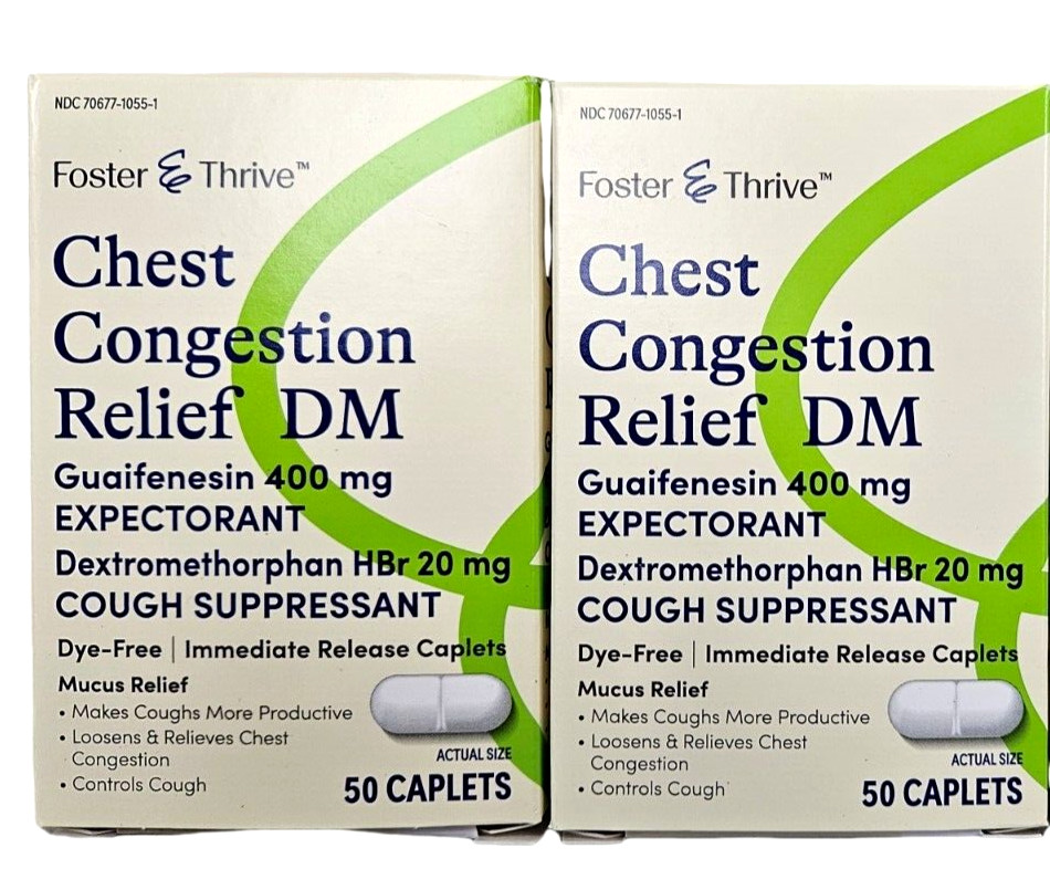 F&T Chest Congestion DM – Mucus & Cough Relief Caplets 50ct ( 2 boxes ) ^