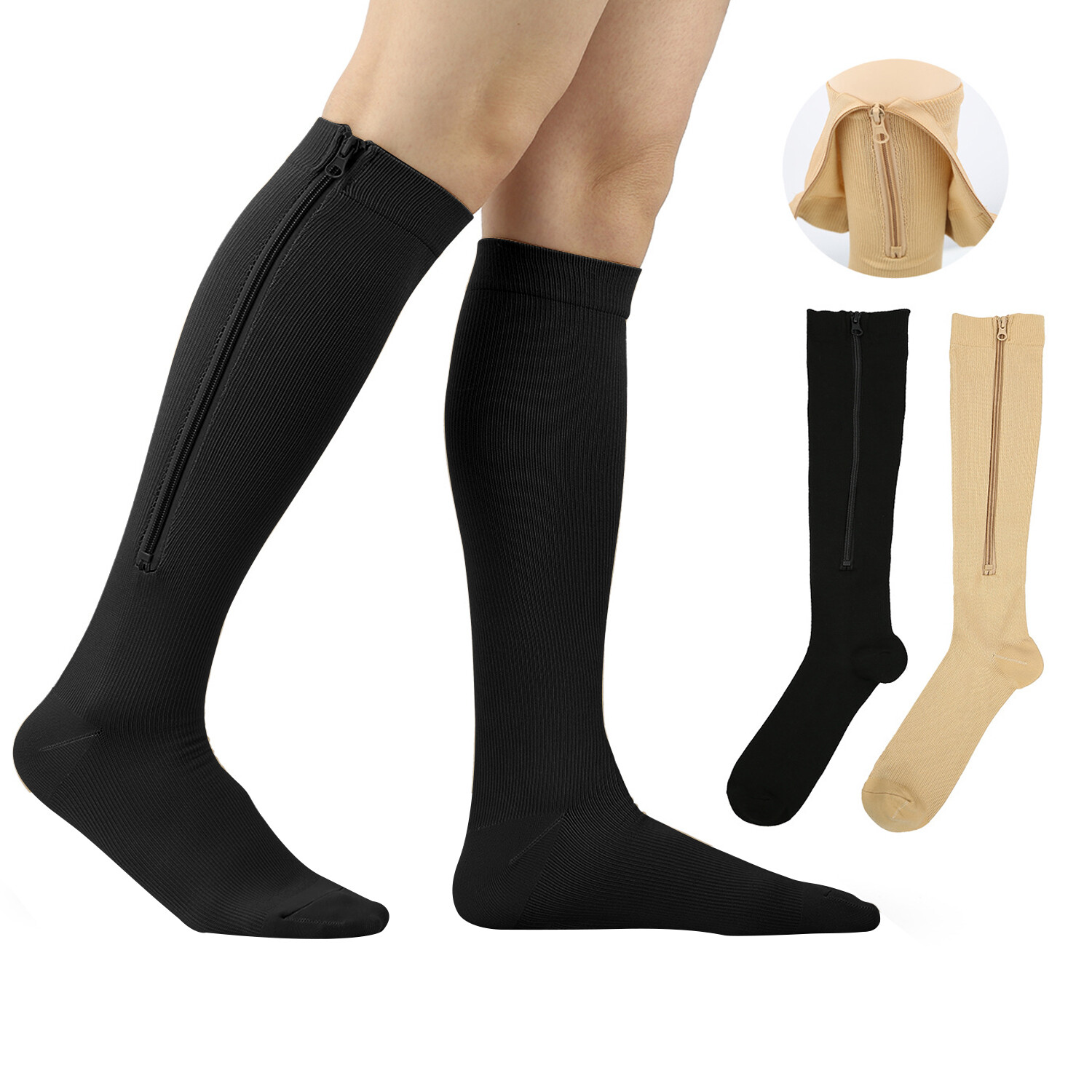 3 Pares Medias Calcetines De Compresion Mujeres Best – 20-30Mmhg Para Hombres Y