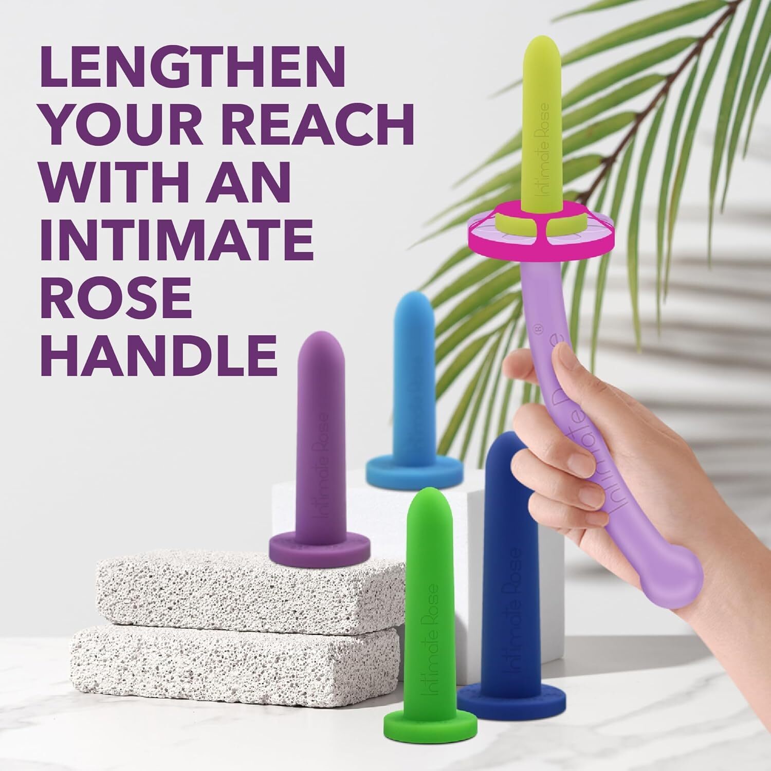 Intimate Rose Large 4-Pack Silicone Dilators for Women & Men, Sizes 5-8