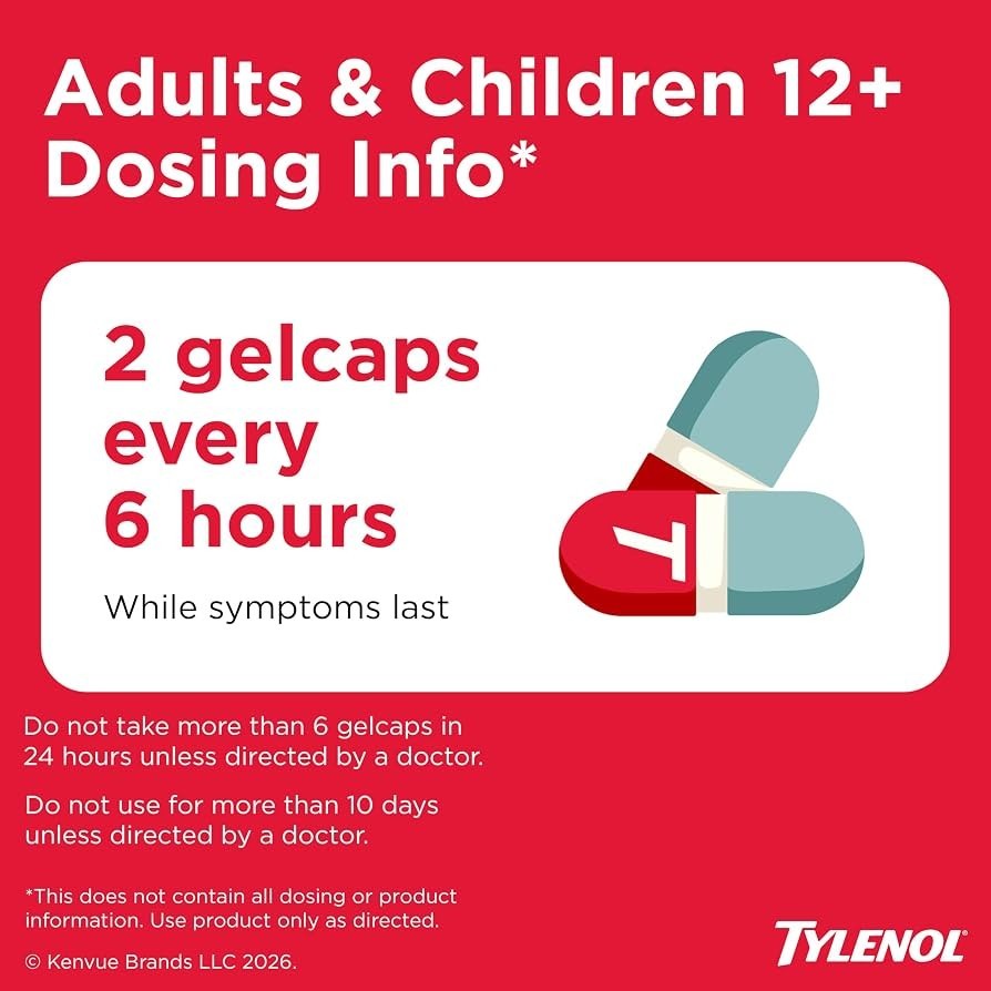 Tylenol Extra Strength Rapid Release Gels 500mg Acetaminophen – 225 Gelcaps