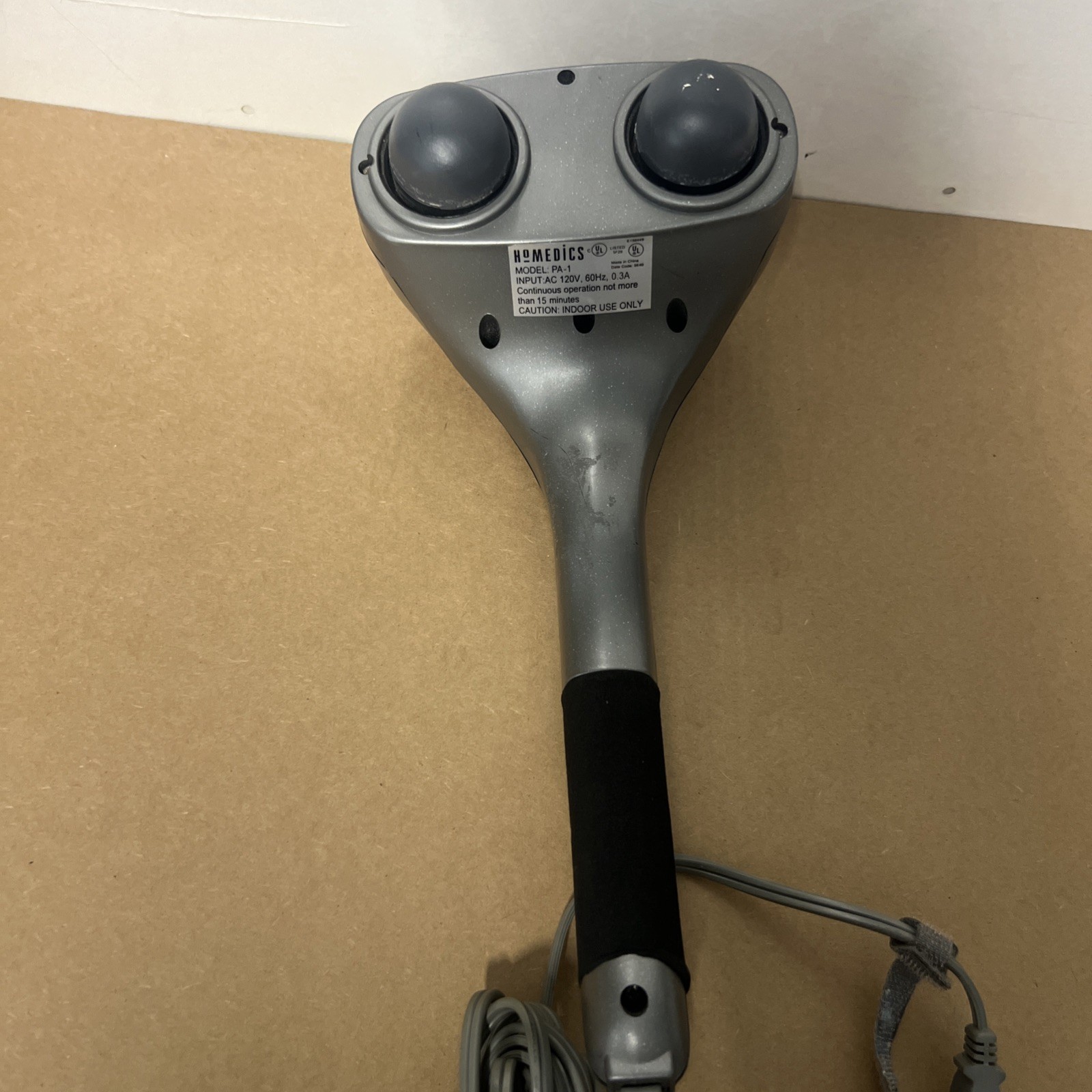 Homedics PA-1 Massager Handheld Dual Head Variable Speed TESTED
