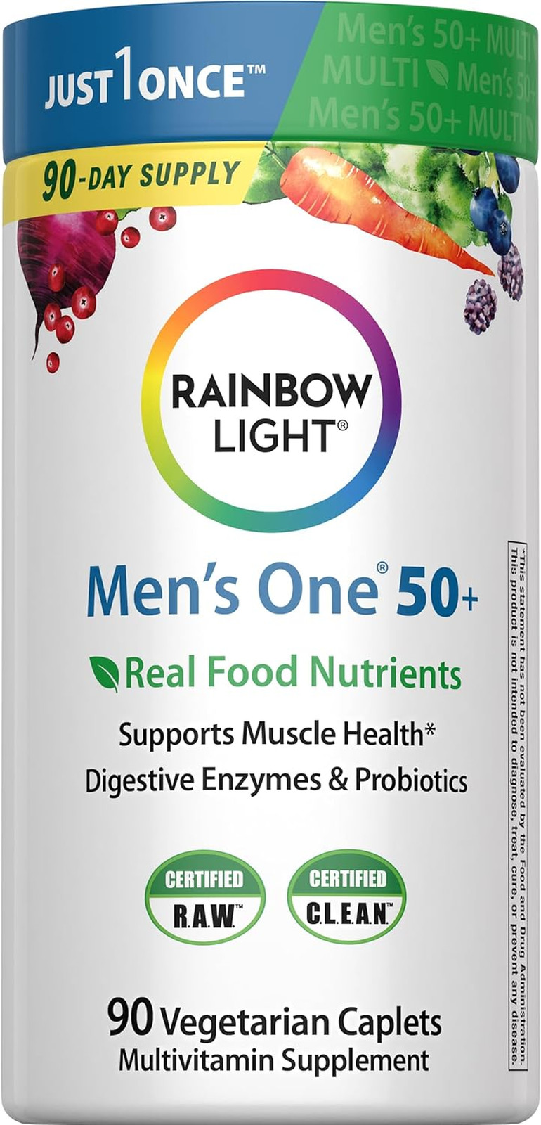 Rainbow Light Mens One 50 Plus High Potency Multivitamin 150 Count Gluten Free