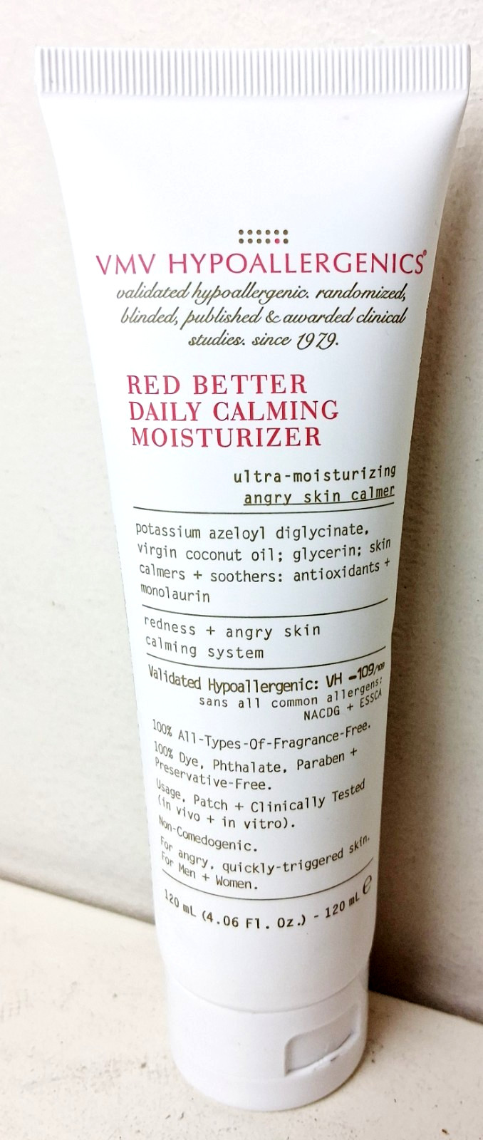VMV Hypoallergenics Red Better Daily Calming Therapy Moisturizer 4.06 oz SEALED