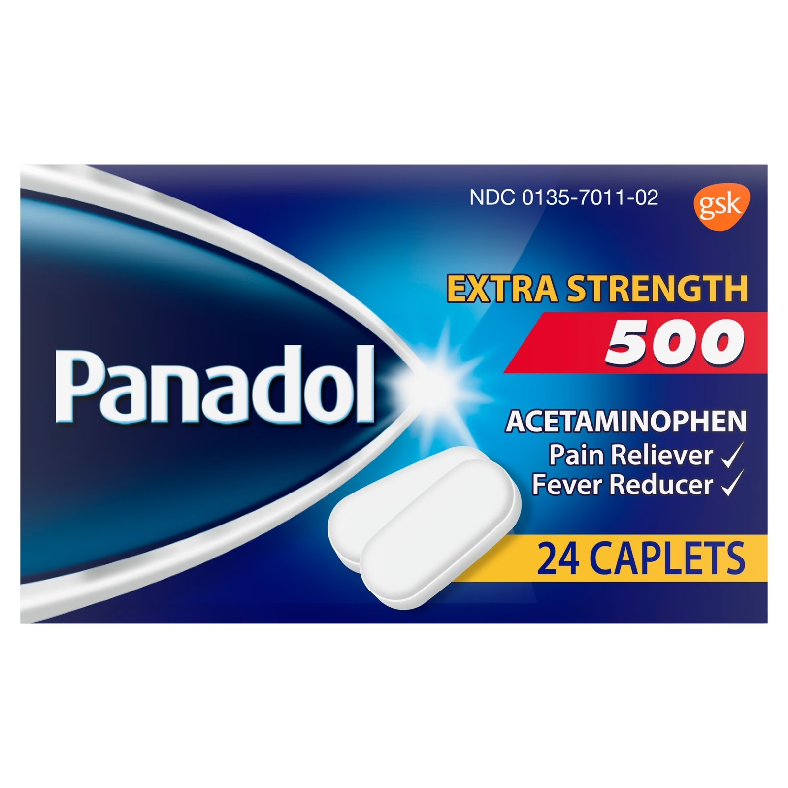 (2 pack) Panadol Extra Strength Caplets, Pain Reliever & Fever Reducer – 24ct