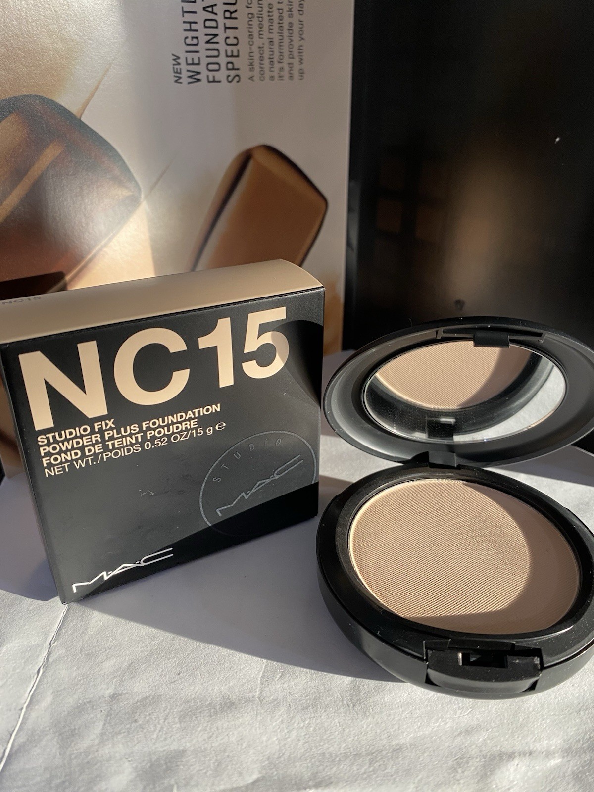MAC Studio Fix Powder Plus Foundation, Full Size – 15g, NC15, Original Formula