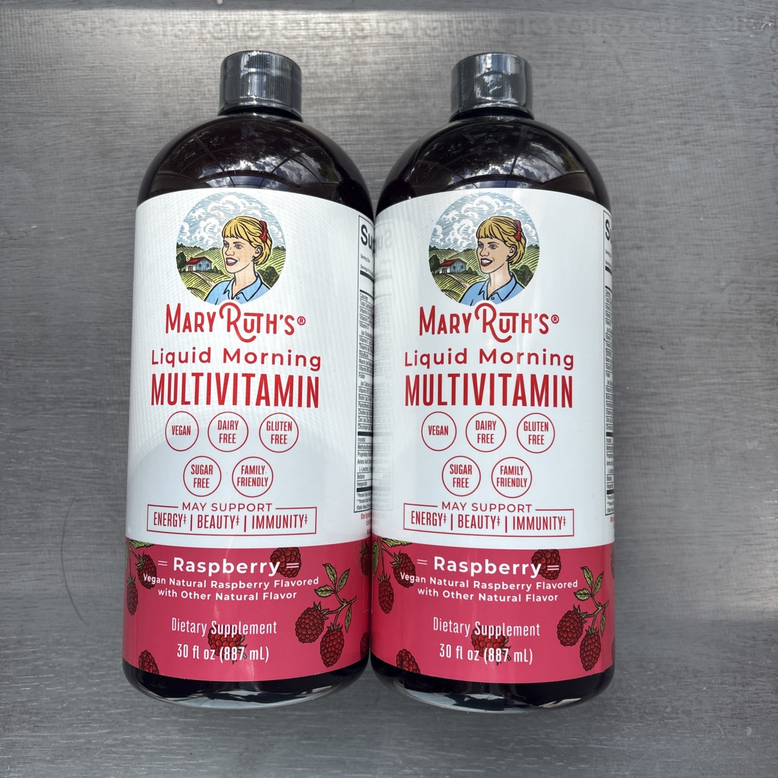 2x Mary Ruths Liquid Morning Multivitamin 15.22 Oz Raspberry- EXP 11/2026