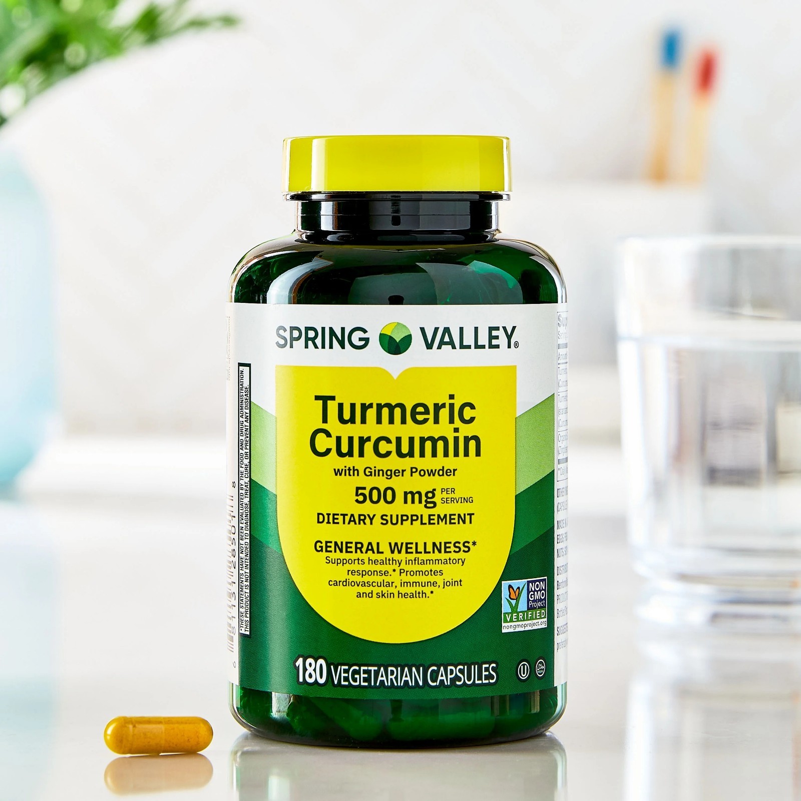 Spring Valley Turmeric Curcumin with Ginger Powder DietarySupplement 500mg 180ct
