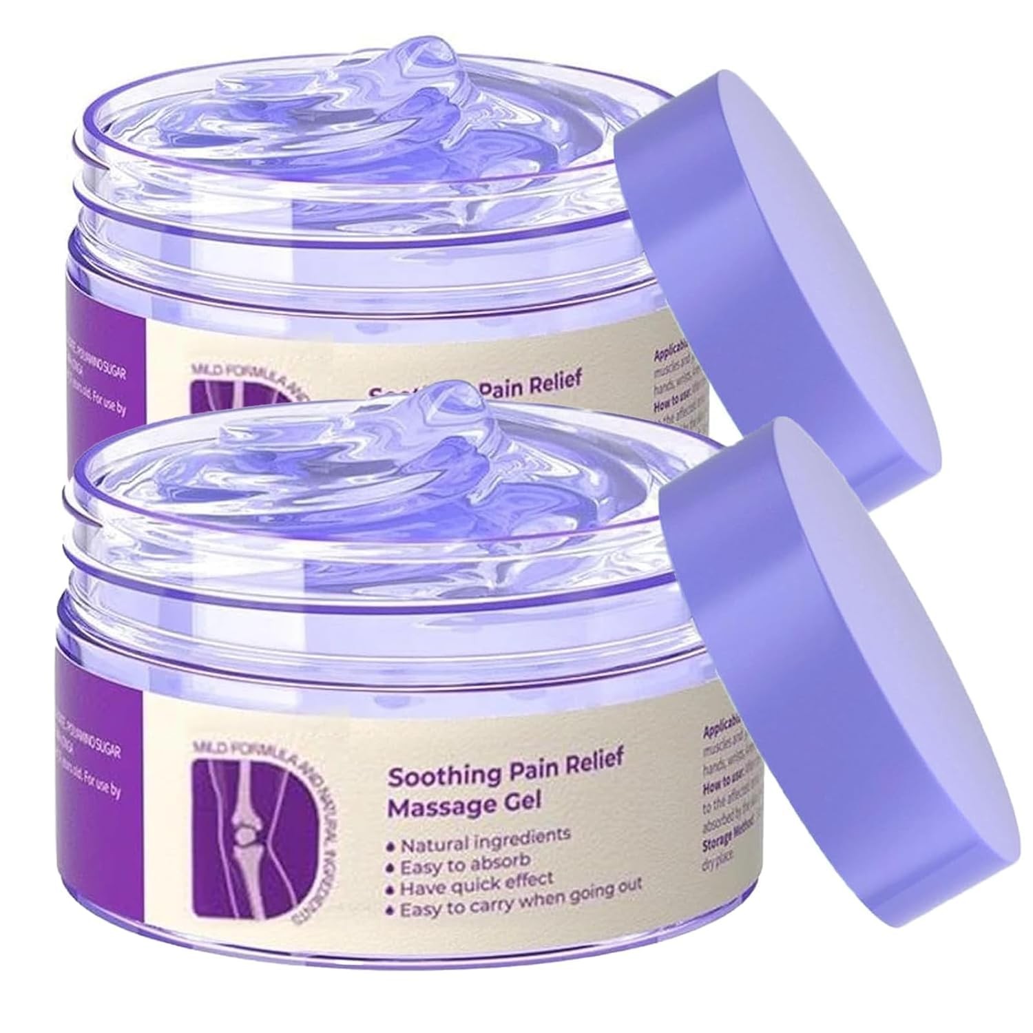 2PCS Purple Joint Gel Cream for Pain Relief Knees Back Neck Hands Feet Massage