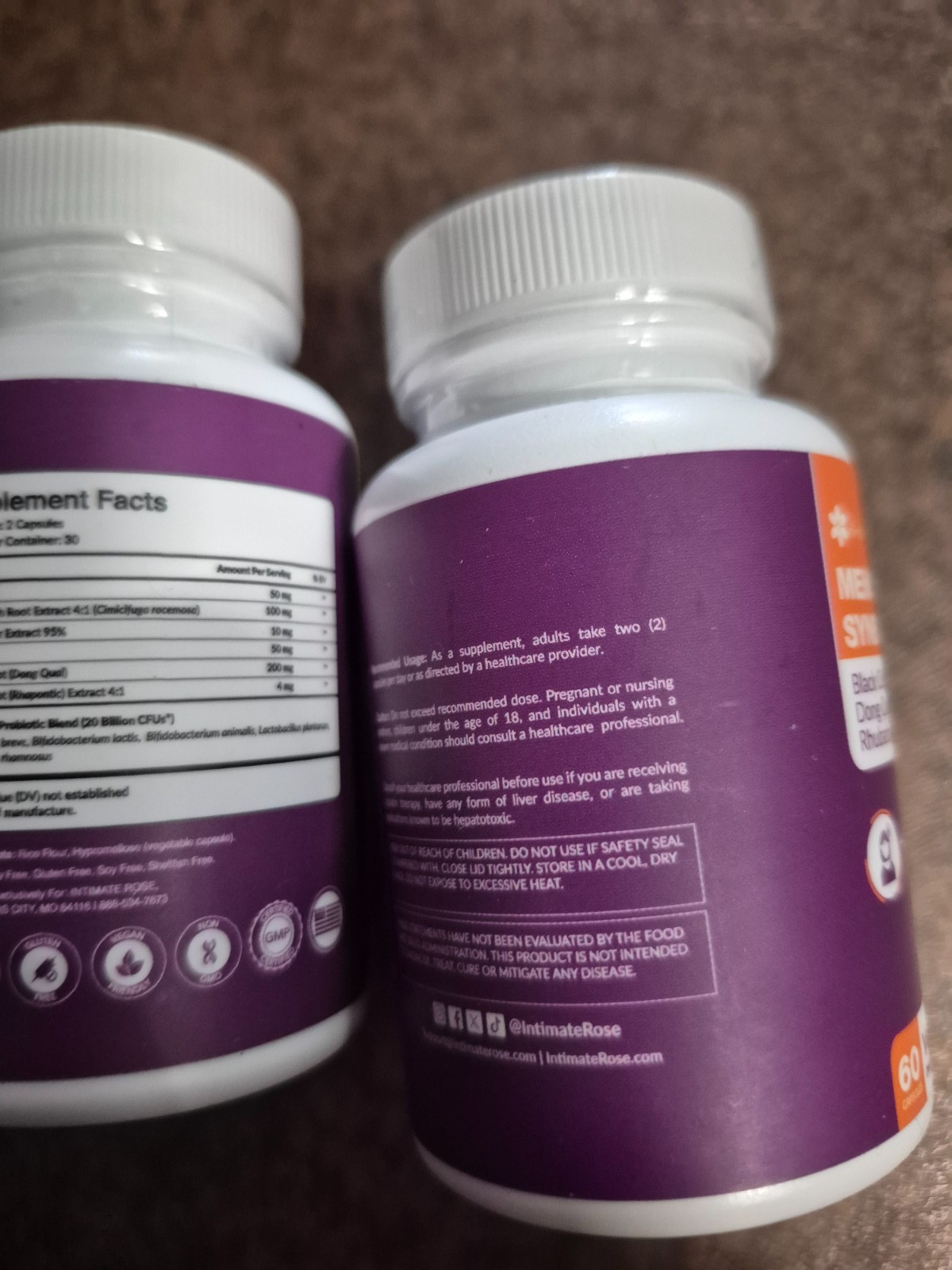 TWO BOTTLES Menopause Synbiotic Supplements for Women – Dong Quai, Black Cohosh