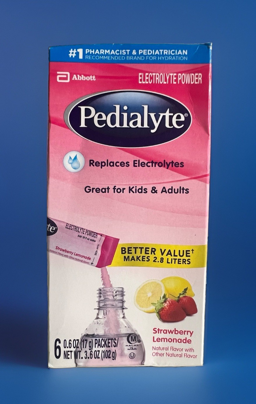 Pedialyte Electrolyte Powder Packets, Strawberry Lemonade, 6 ct – Kids or Adults