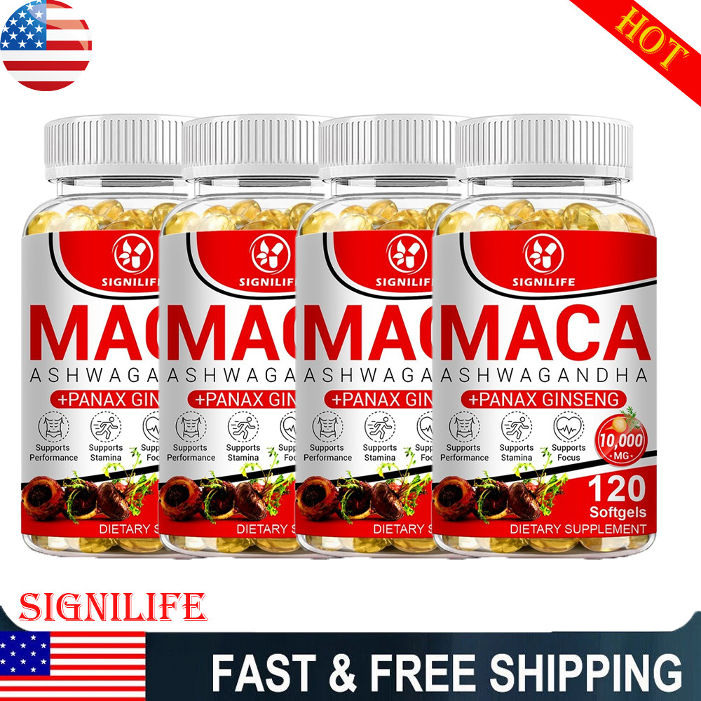 Organic Maca Root Capsules 14000mg, Peruvian Maca Extract for Men & Women 120cap