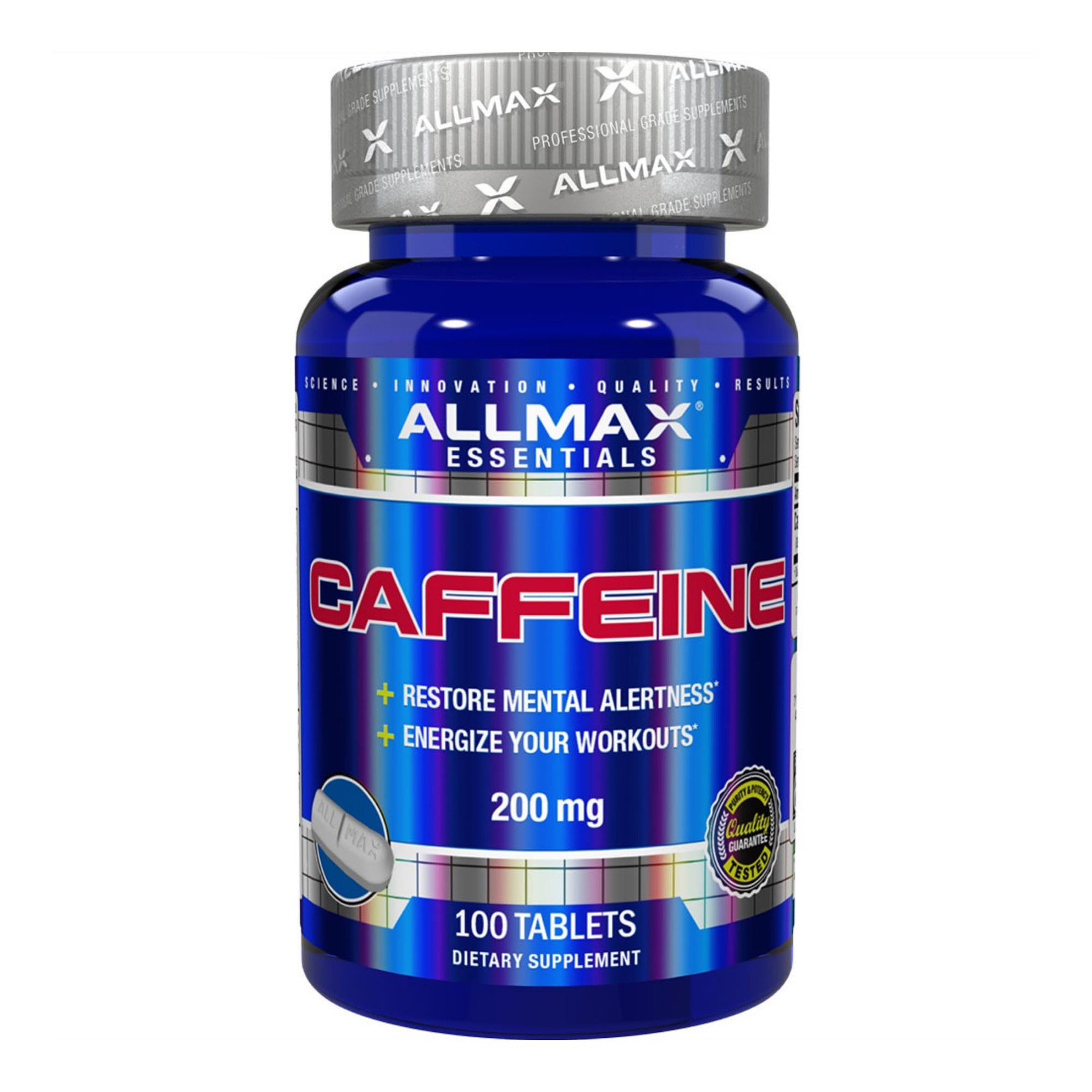 ALLMAX Caffeine – 100 Tablets – Increases 100 Count (Pack of 1), No Color