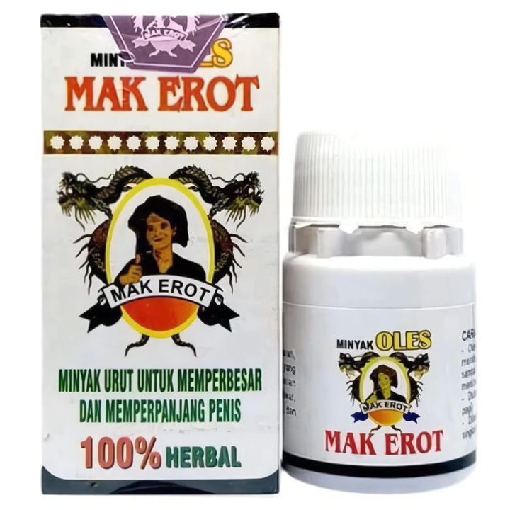 2 x Mak Erot Herbal Body Massage Oil for Men Natural Vitality Indonesia