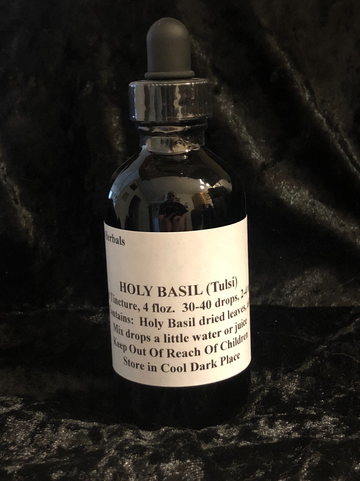 Organic Holy Basil (Rama Tulsi) 4 floz Amber Glass Bottle Dropper Sealed
