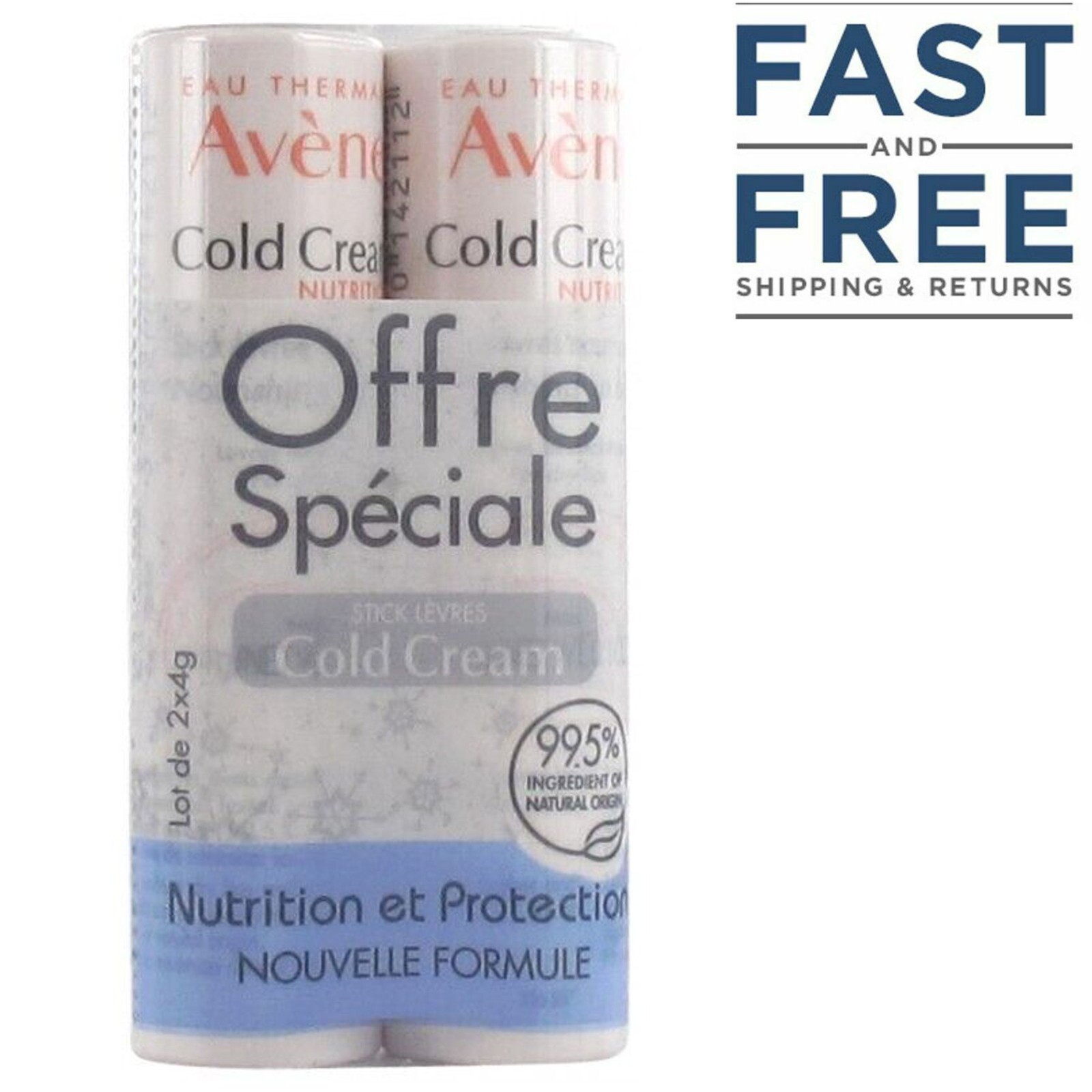 2 x Avene COLD CREAM Lip Balm Stick Nourishing 4g / 0.14oz EXP:12/2025