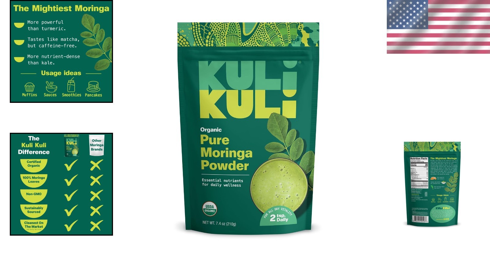 Organic Moringa Leaf Powder – Complete Protein & Essential Nutrients for Adults
