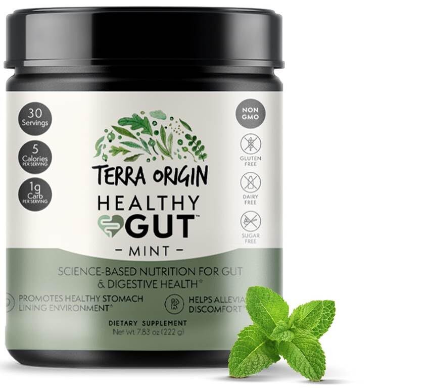 TERRA ORIGIN Healthy Gut Mint Flavor |30-Servings with L-Glutamine Zinc Gluco…