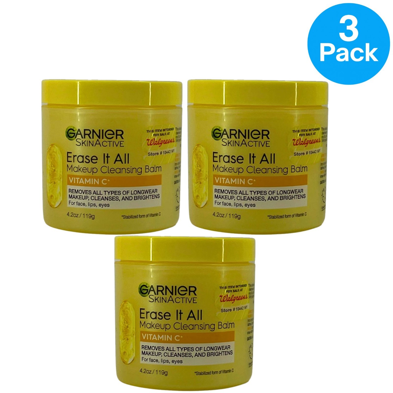 Garnier Erase It All Vitamin C Makeup Cleansing Balm 4.2 Oz 3 Pack New