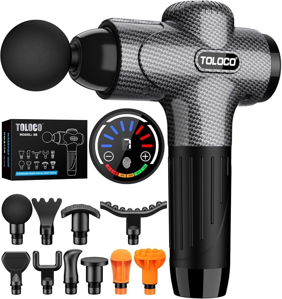 TOLOCO Deep Tissue Massage Gun for Muscle Pain Relief Quiet Percussion Massager