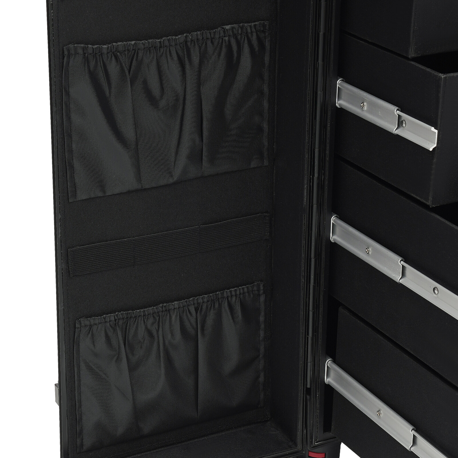 Rolling Makeup Train Case Cosmetic Trolley Travel Makeup Storage Organizer Black