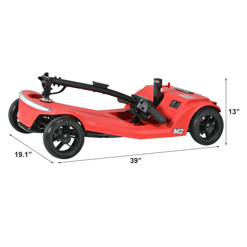 4 Wheels Foldable Mobility Scooter 20 Miles 330bs Capacity 5 MPH w/ LED Light