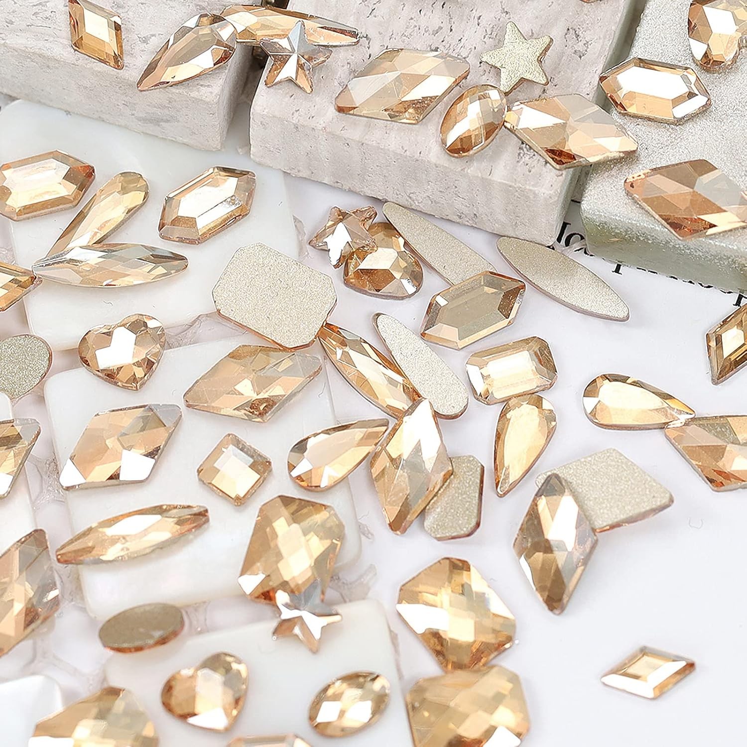 2120 Pcs Champagne Gold Crystal Nail Rhinestones Small, S4-Champagne