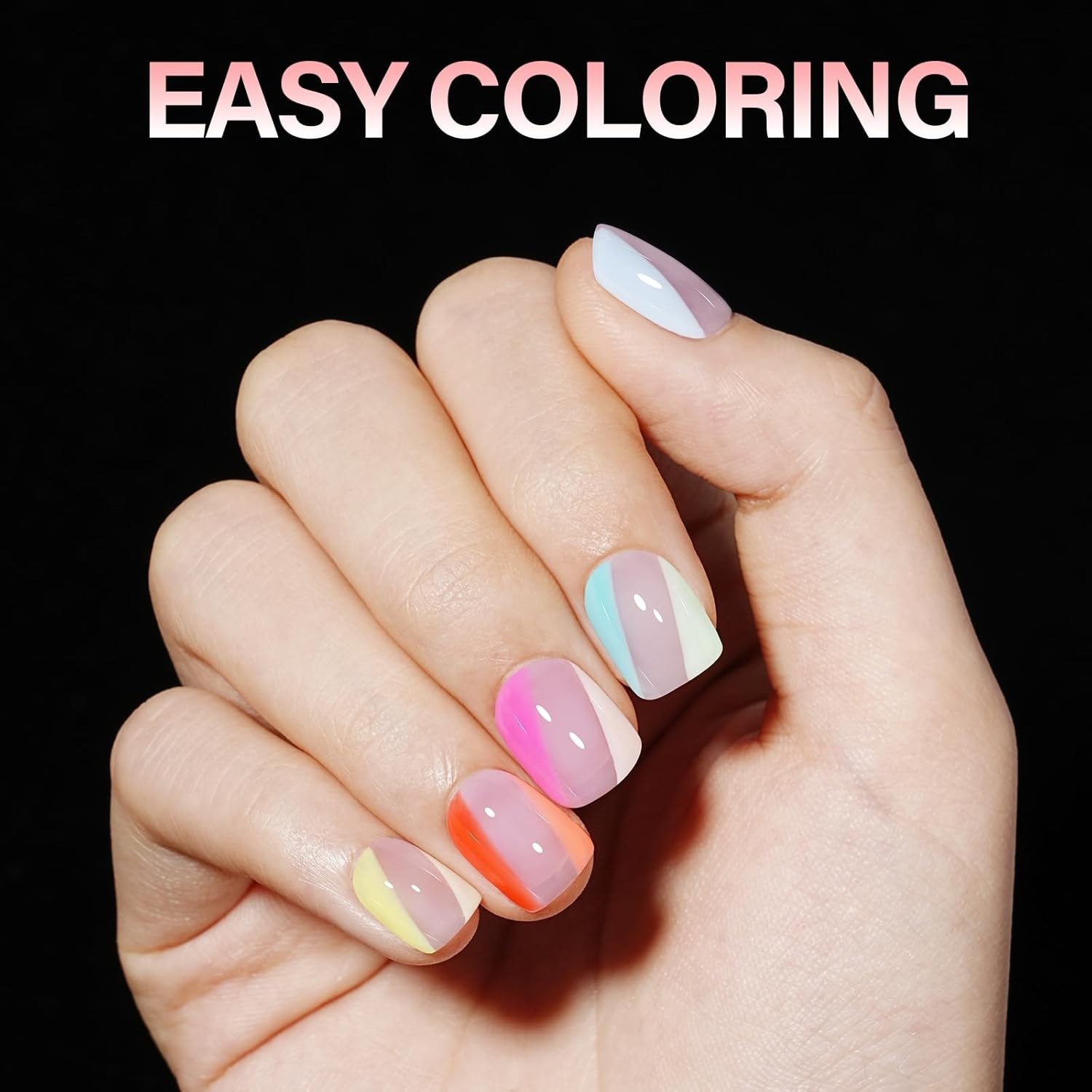 AILLSA Extra Short Square Nail Tips Soft Gel Full Cover Half Matte Nail Tips