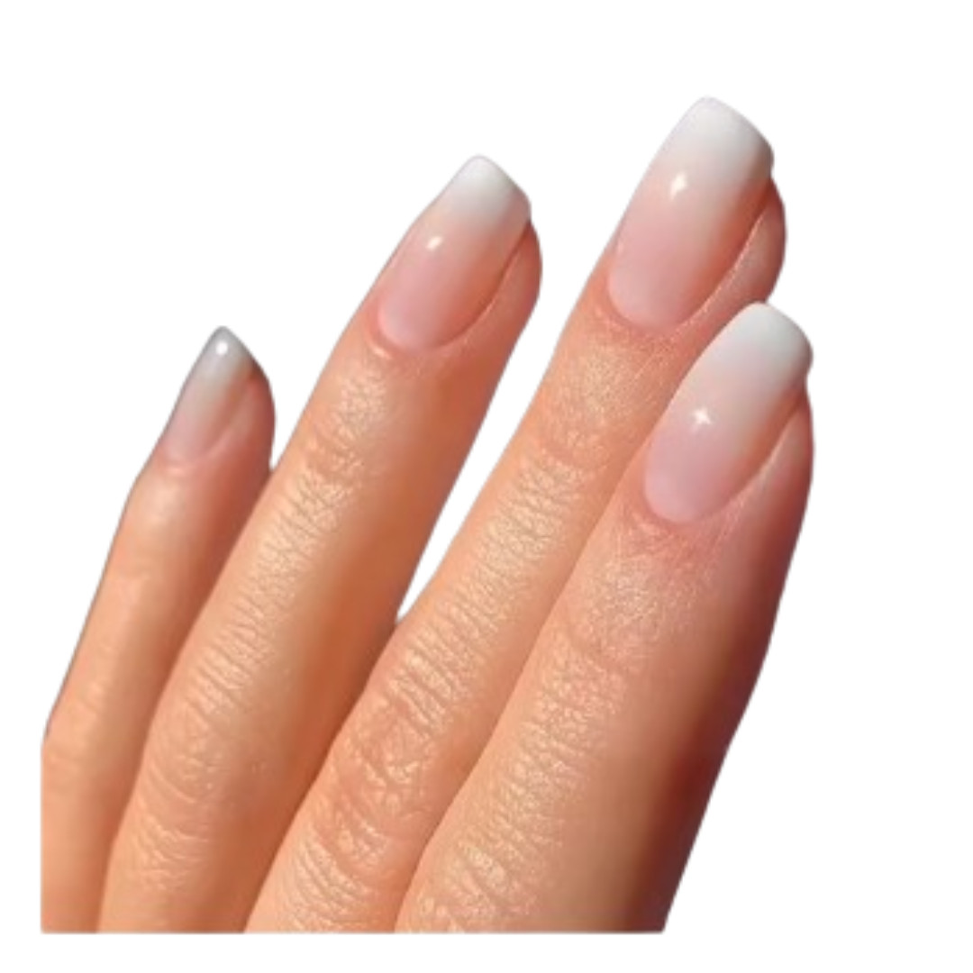 24pcs Glossy Pink Press-On Nails – Medium Square Full Cover Fake Nails