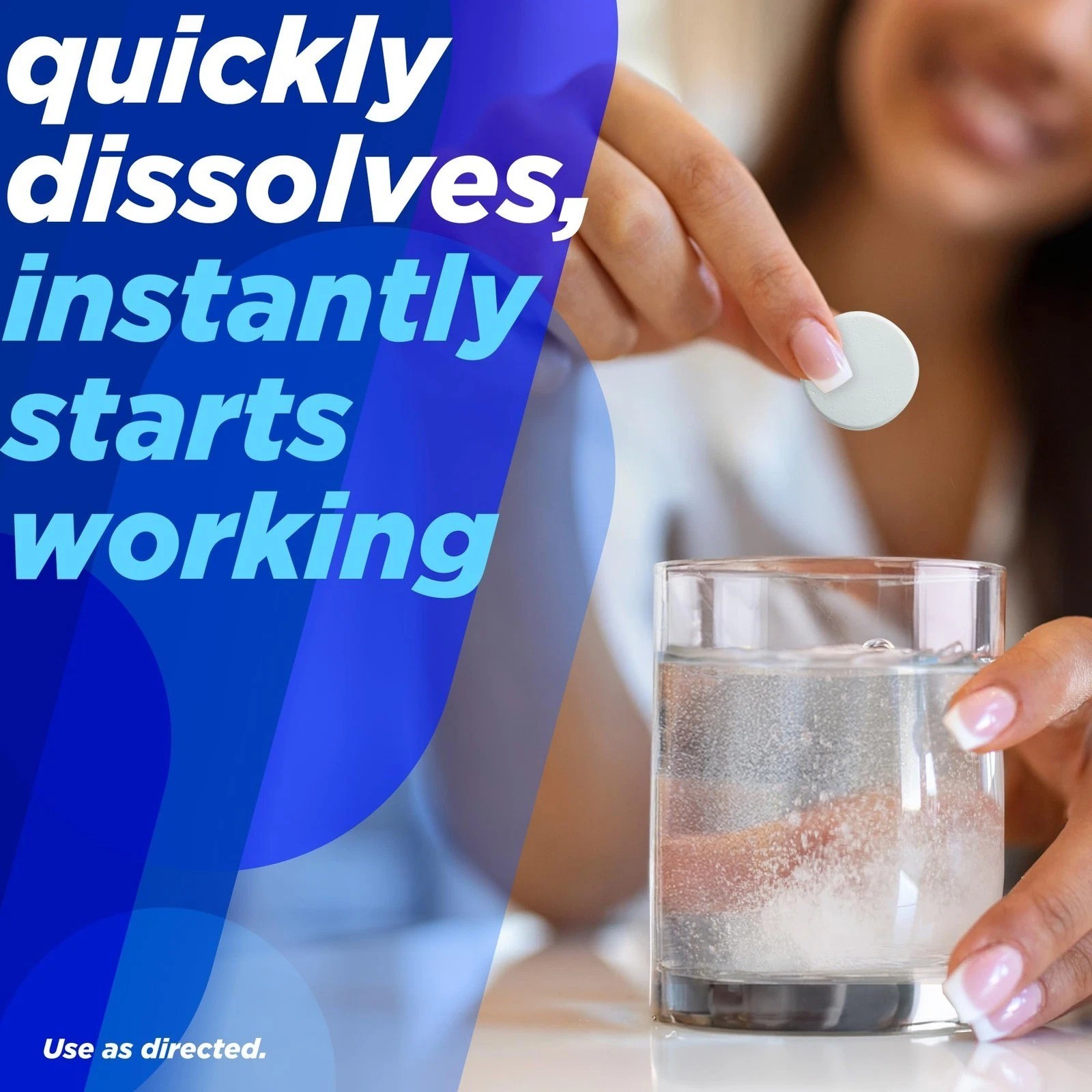 Alka-Seltzer Effervescent Tablets Original Flavor, Fast Multi-Symptom Relief