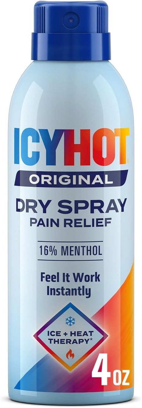 Icy Hot Original Pain Relief Dry Spray with 16% Menthol, Pain Relief – 4 oz.