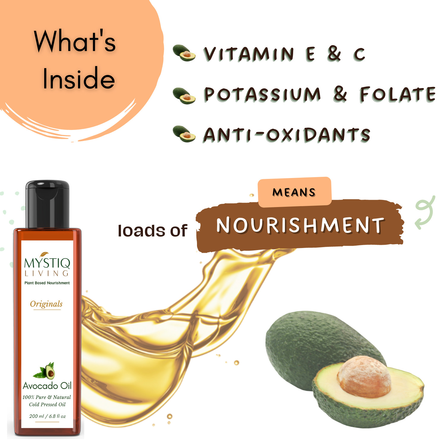Mystiq Living Originals – Avocado Oil – 200 ML