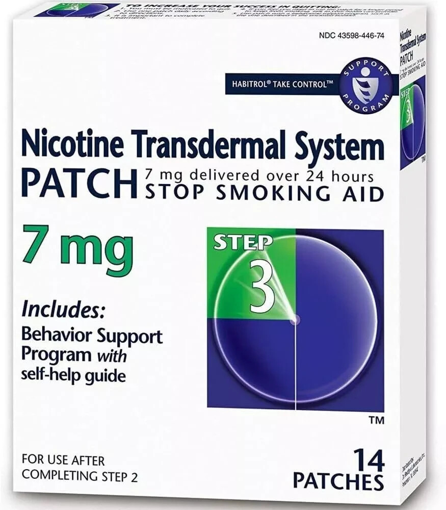 Habitrol Nicotine Transdermal System Patch 7 MG Step 3 New 14 Patches Exp 06/26