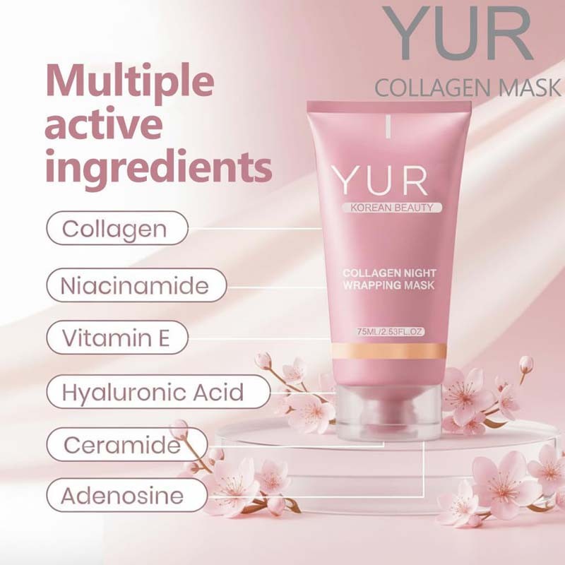 Yuri Korean Collagen Night Wrapping Mask 75ml Hydrating Sleeping Mask New In Box